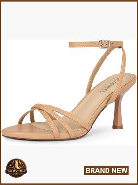 Kitten Heels, Open Toe Strappy Sandals, 3 Inch Ankle Strap Heels
